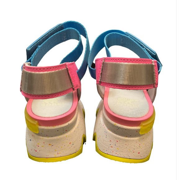 NEW Sorel Womens US Size 10.5 Kinetic Grip-Tape Leather Sandals, Bubble Gum - Picture 3 of 4